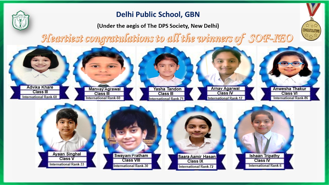 IEO Toppers of DPS, GBN