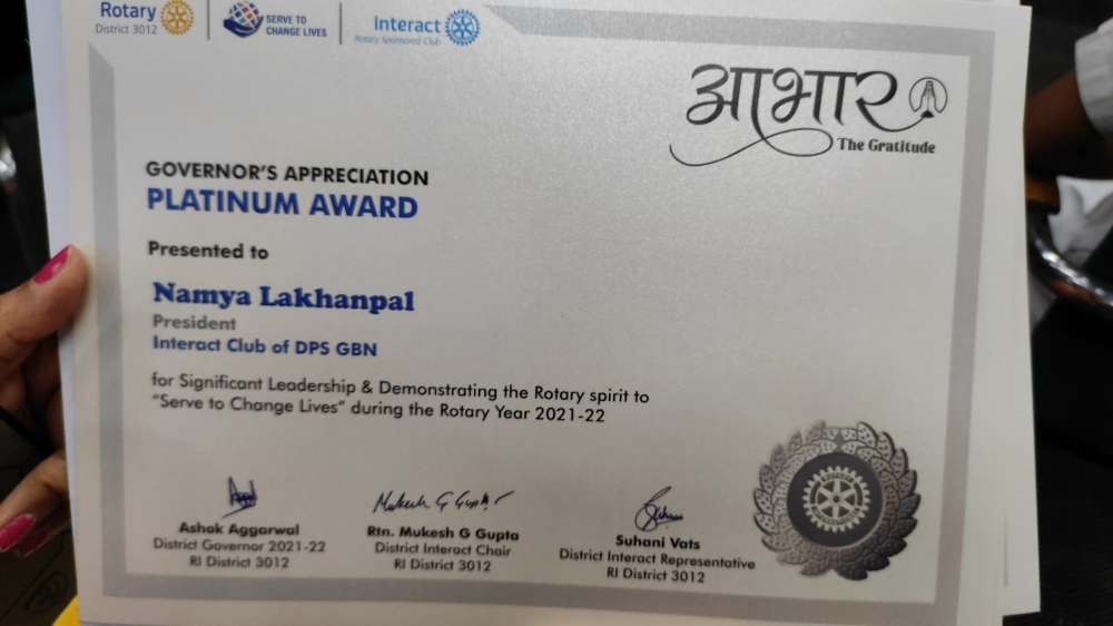 Rotary Club's Annual Award Ceremony, Aabhar - Gratitude